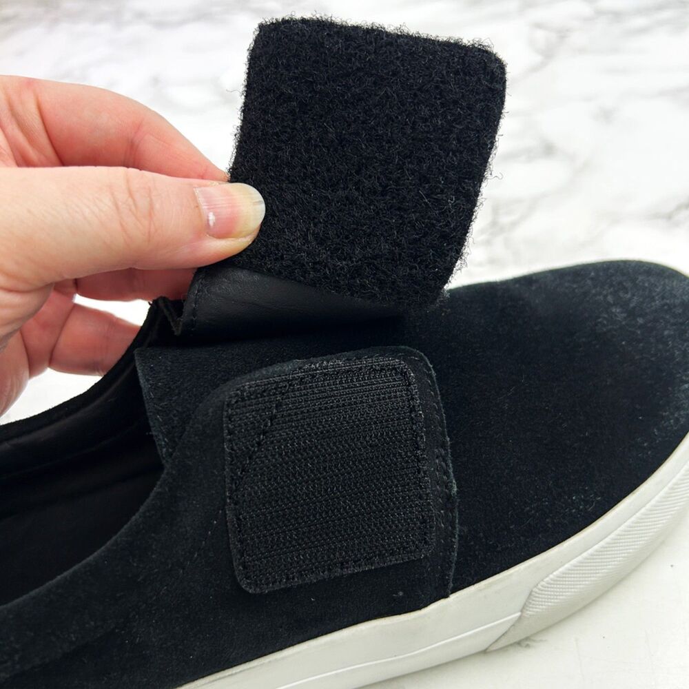 Vince. Cage Suede Leather Platform Sneakers (8.5) in Black Slip-On Loafer - Picture 10 of 13